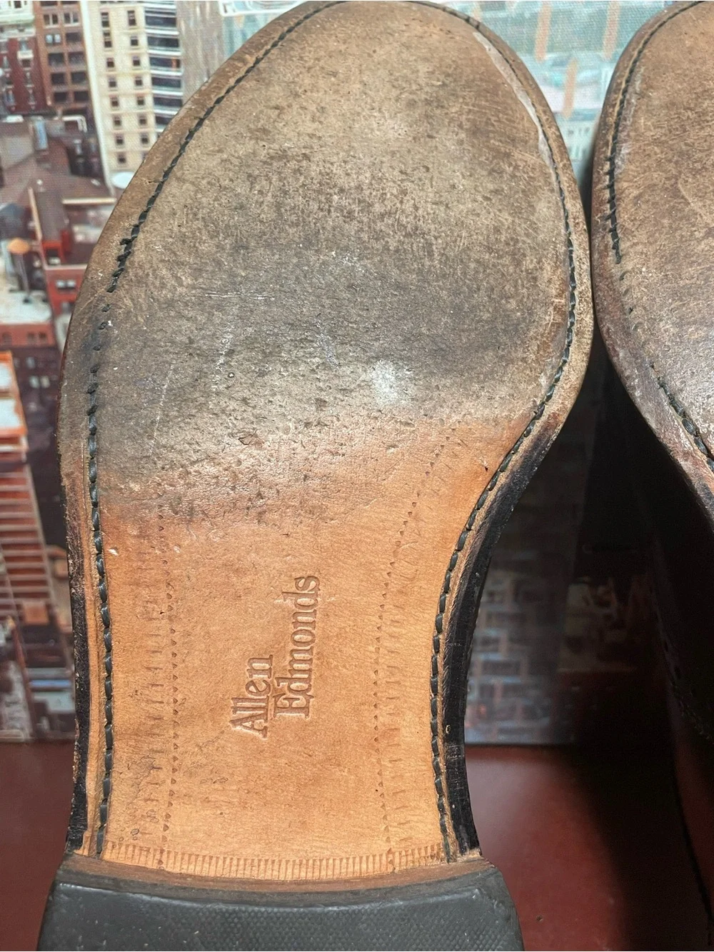 Allen Edmonds Men's Leather Cap-Toe Oxfords 10 .5 D Brown USA